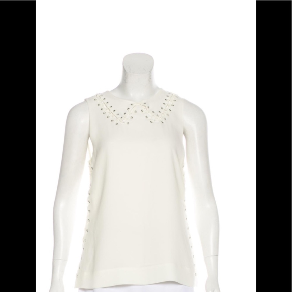 Rag & Bone Lace-up Trim Sleeveless Top
